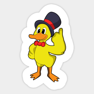Duck with Hat Sticker